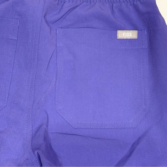 Figs Women's Purple Cargo Scrubs with Pink Drawstring - Picture 6 of 8